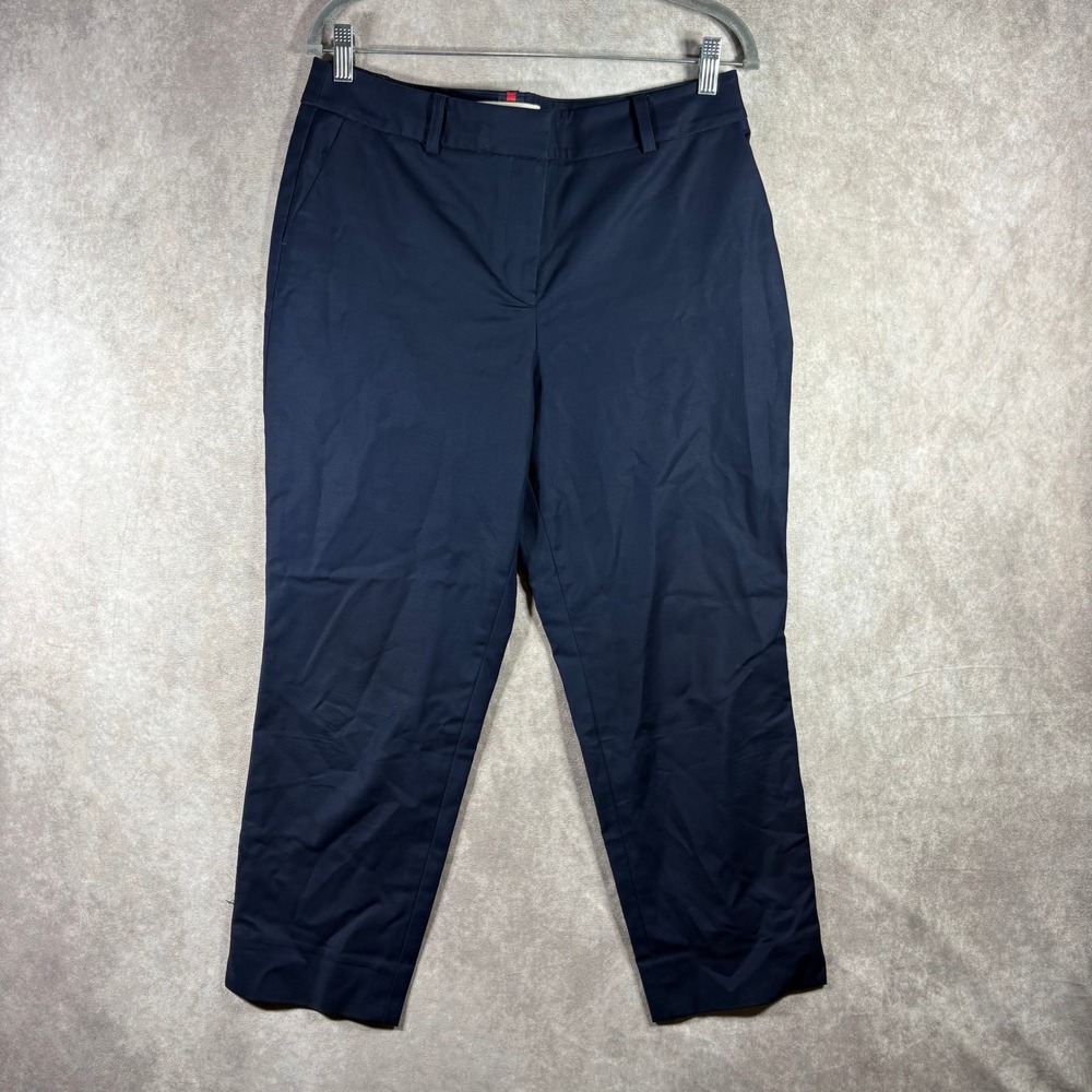 Boden Trousers Women 8P Navy Blue Richmond Slim Leg Cotton Blend Stretch Office